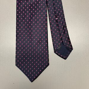 BORRELLI Black Red Geometric Silk Tie